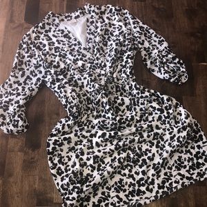 Cute work dress with drawstring, high low, sz L